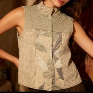 Villa Factory Size XXS Floral Patchwork Vest, Very Good Condition